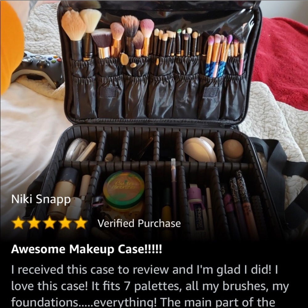 Amazon #1 Travel Makeup Organizer Cosmetic Bag